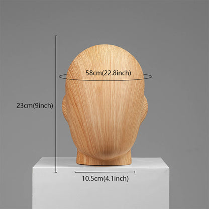 Wood Grain Mannequin Head Display Stand - Tabletop Hat Wig Holder for Retail Stores & Closet Organization