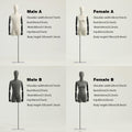 JELIMATE Half Body Male Female Dress Form Torso,Natural Linen Fabric Covered Mannequin,Women Men Clothing Display Mannequin Torso With Wooden Arms