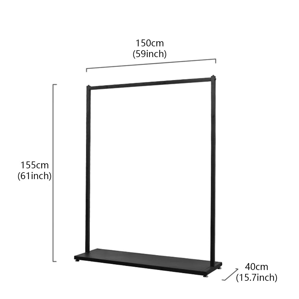 JELIMATE Black Floor-Standing Clothing Display Rack for Retail Store & Home Closet