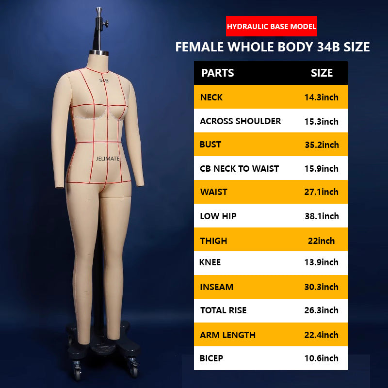 JELIMATE Professional Lingerie & Swimwear Dress Form (34B / 90D)