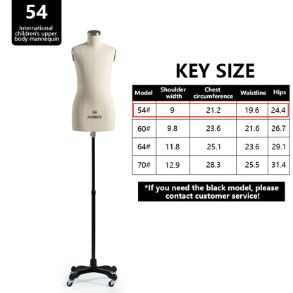 JELIMATE Professional Childrens Adjustable Dress Form (Pin-Insertable & Flocked)