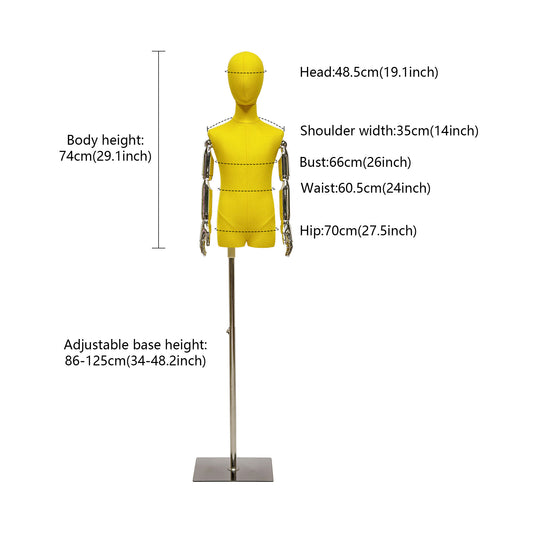 Newest Kids Mannequins Collection | Half Body Bamboo Linen Childrens Mannequin | 8 Years