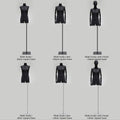 Maniquí masculino de medio cuerpo Jelimate de color negro con forma de torso, cabeza de maniquí envuelta en tela de lino, brazos de madera, modelo de exhibición de ropa con forma de torso para hombre
