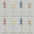 Jelimate High Quality Female Velvet Mannequin Torso,Twist Waist Fabric Wrapped Mannequin Dress Form Adjustable,Window Display Clothing Display Model