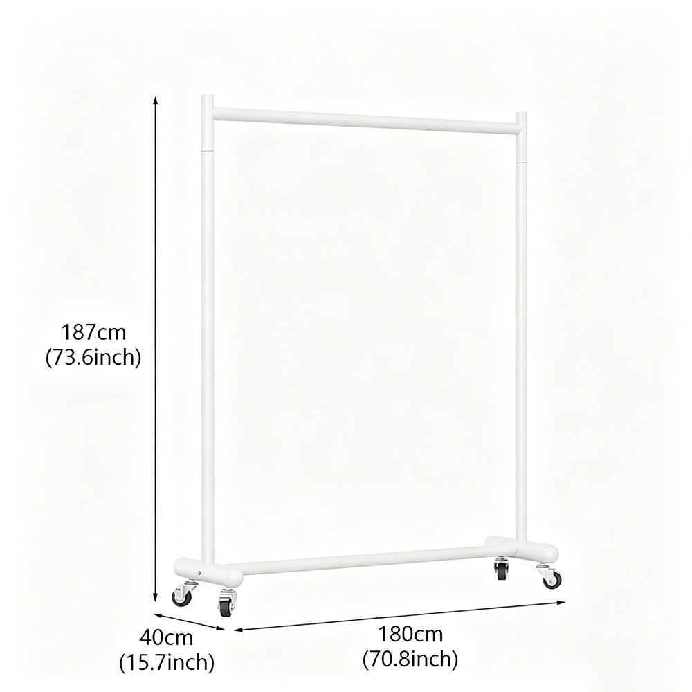 JELIMATE Industrial Clothing Rack with Wheels, Heavy Duty Rolling Garment Rack