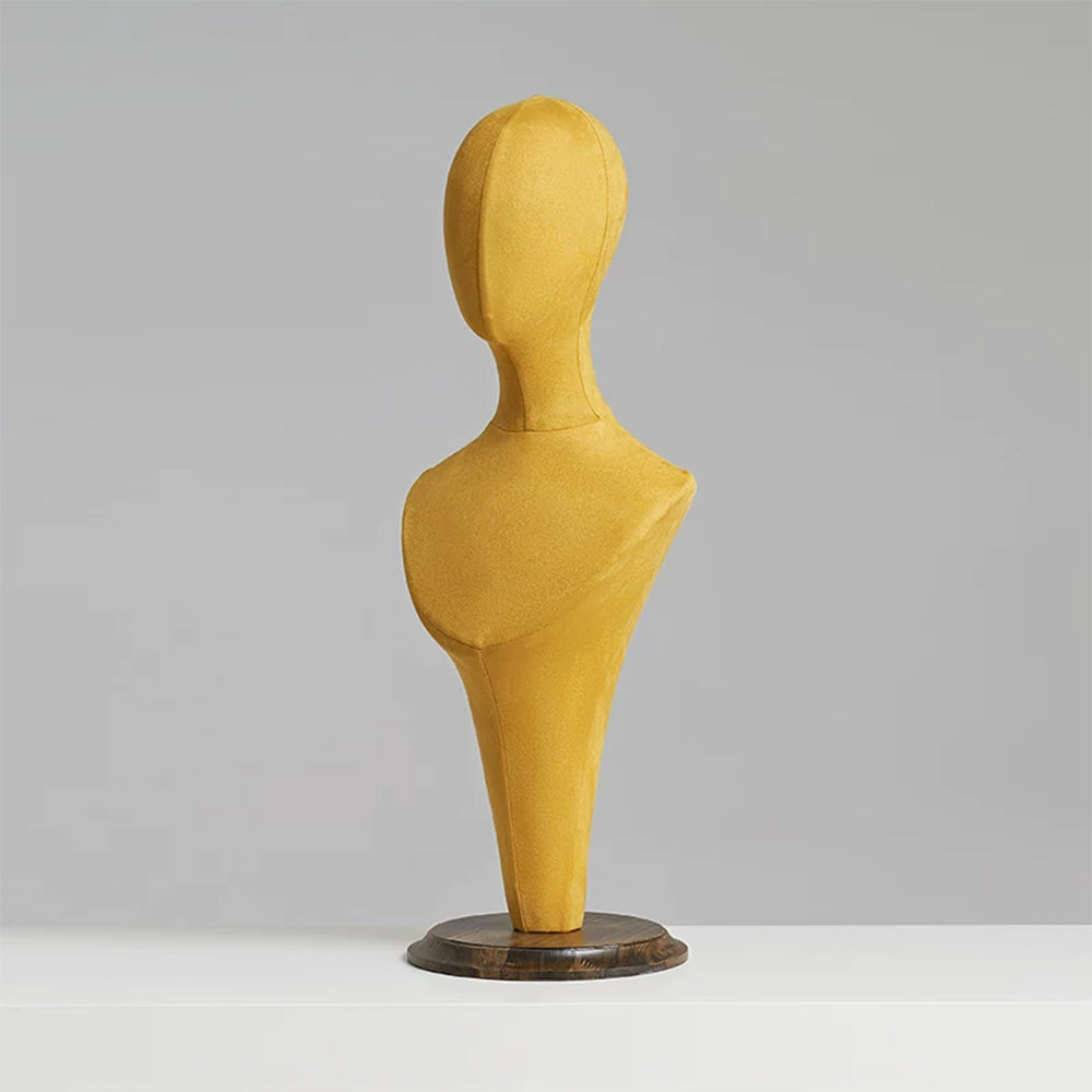 JELIMATE Fabric Mannequin Head Stand with Wood Base for Hat Wig Jewelry Display