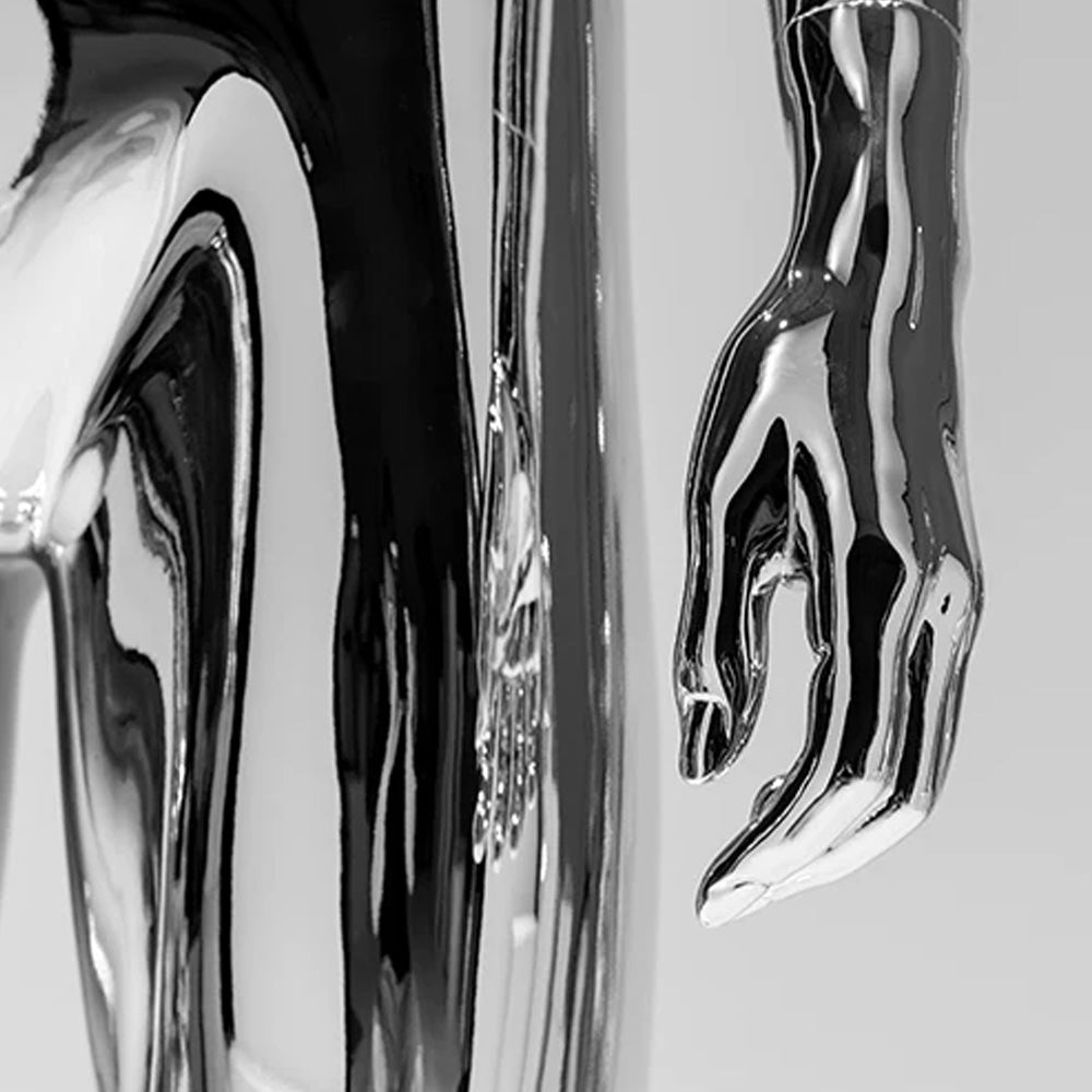 JELIMATE Mirror Silver Full Body Mannequin, Electroplated Male & Female Window Display