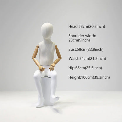 JELIMATE linen Kids Full Body Mannequin Child Dress Form for Clothing Store Window Display