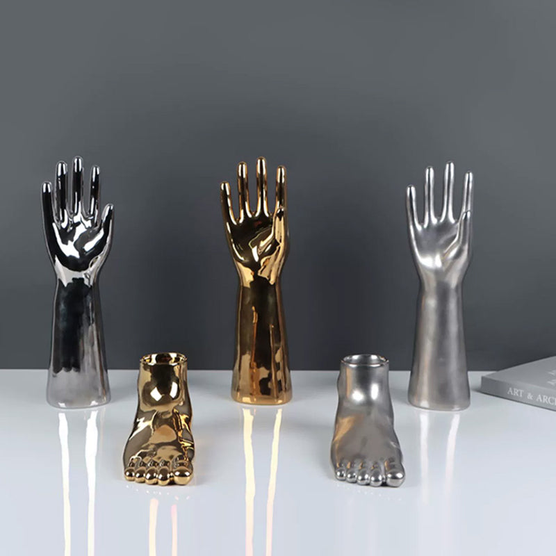 Luxury Plated Mannequin Hand & Foot Display Stand - Gold/Silver Jewelry Display Form
