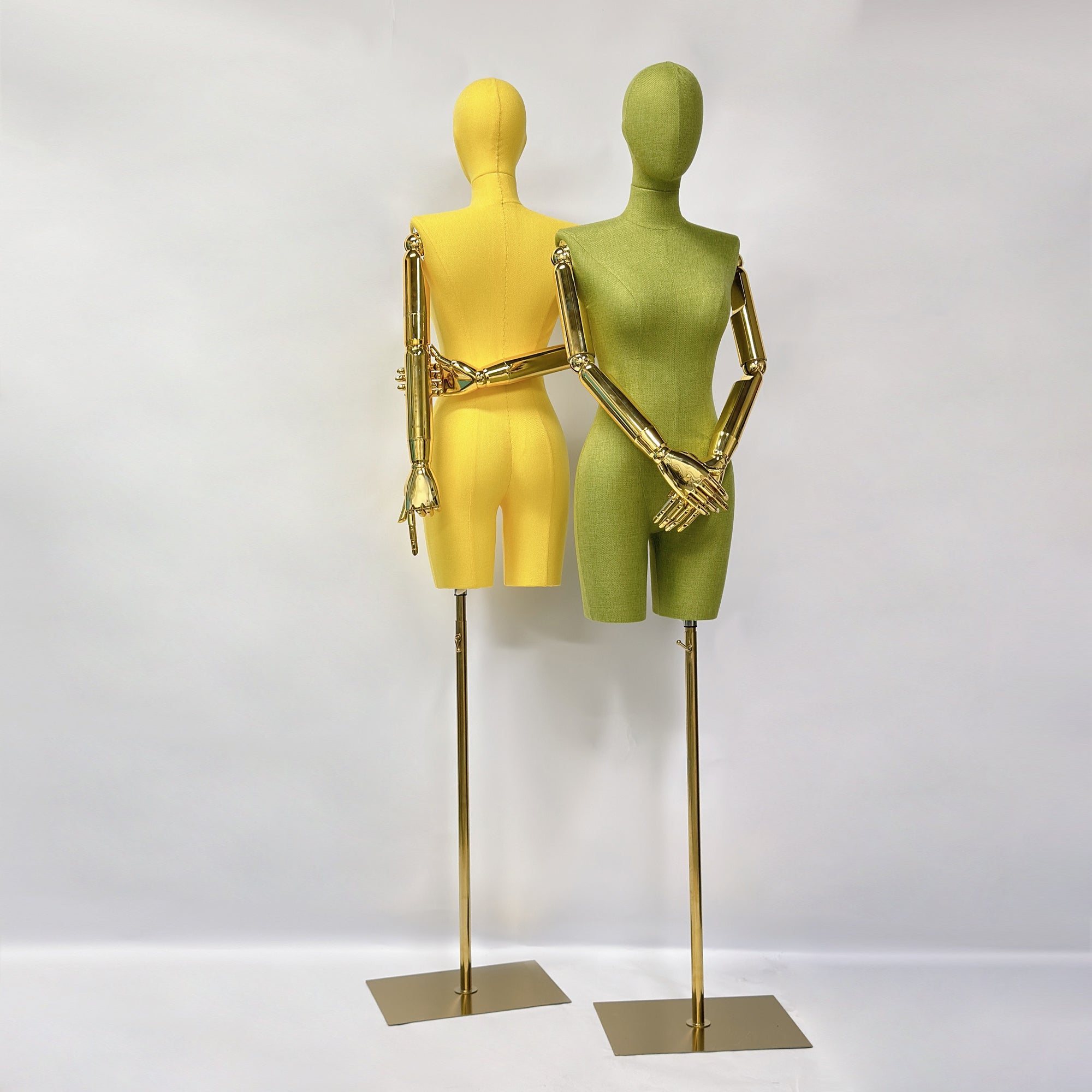 JELIMATE Linen Female Dress Form - Half Body Mannequin for Window Display