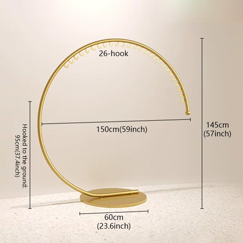 JELIMATE Arc Clothing Display Rack | Gold Iron Garment Rack for Boutique Store