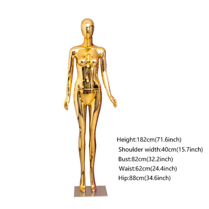 JELIMATE Luxury Electroplated Female Fiberglass Mannequin for Clothing Window Displays