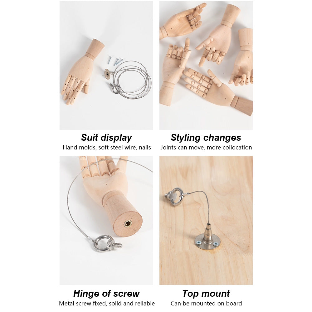 Close up of mirror finish electroplated jewelry display hand with adjustable finger details