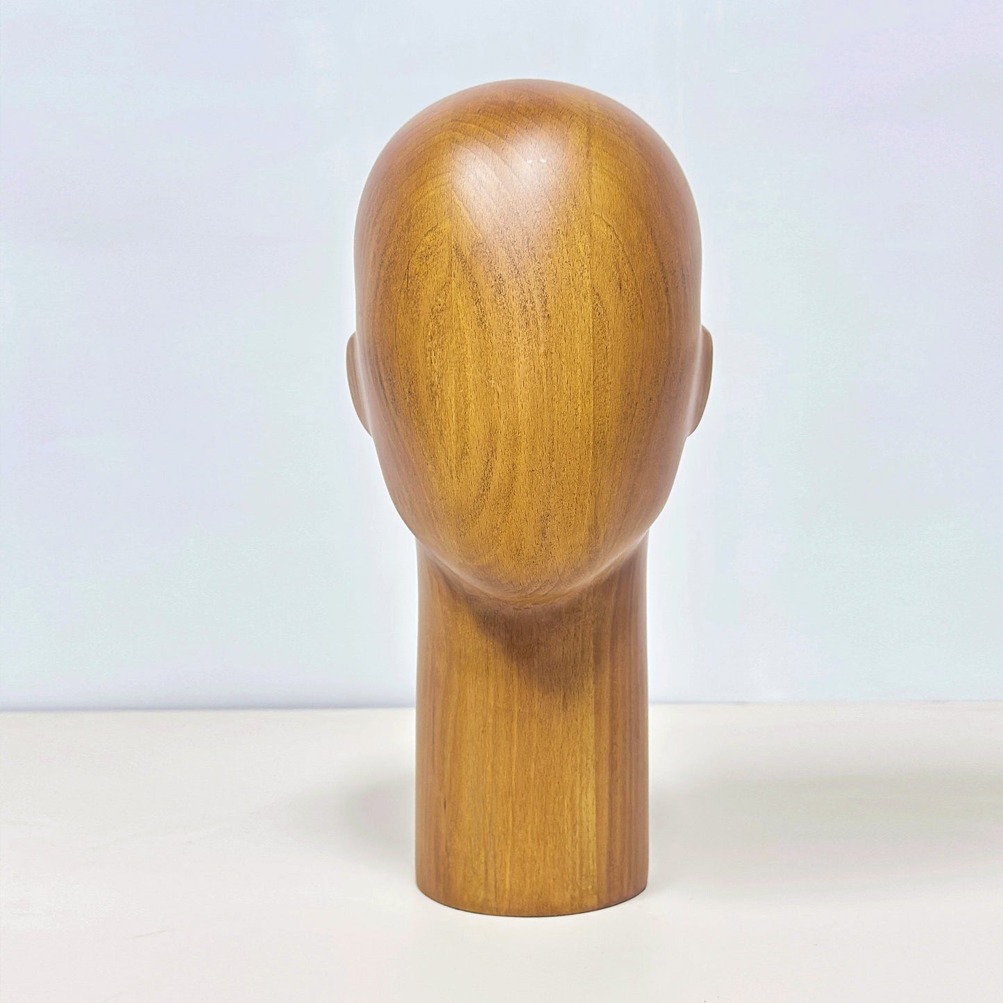 JELIMATE Wooden Mannequin Head Male – Solid Wood Hat Wig Glasses Display Stand