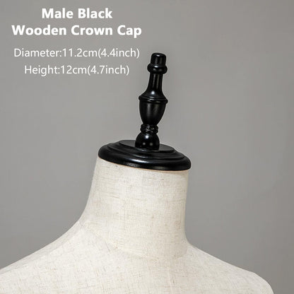 JELIMATE Wooden Mannequin Head Cap | Antique & Flat Top Cover for Display Dress Forms