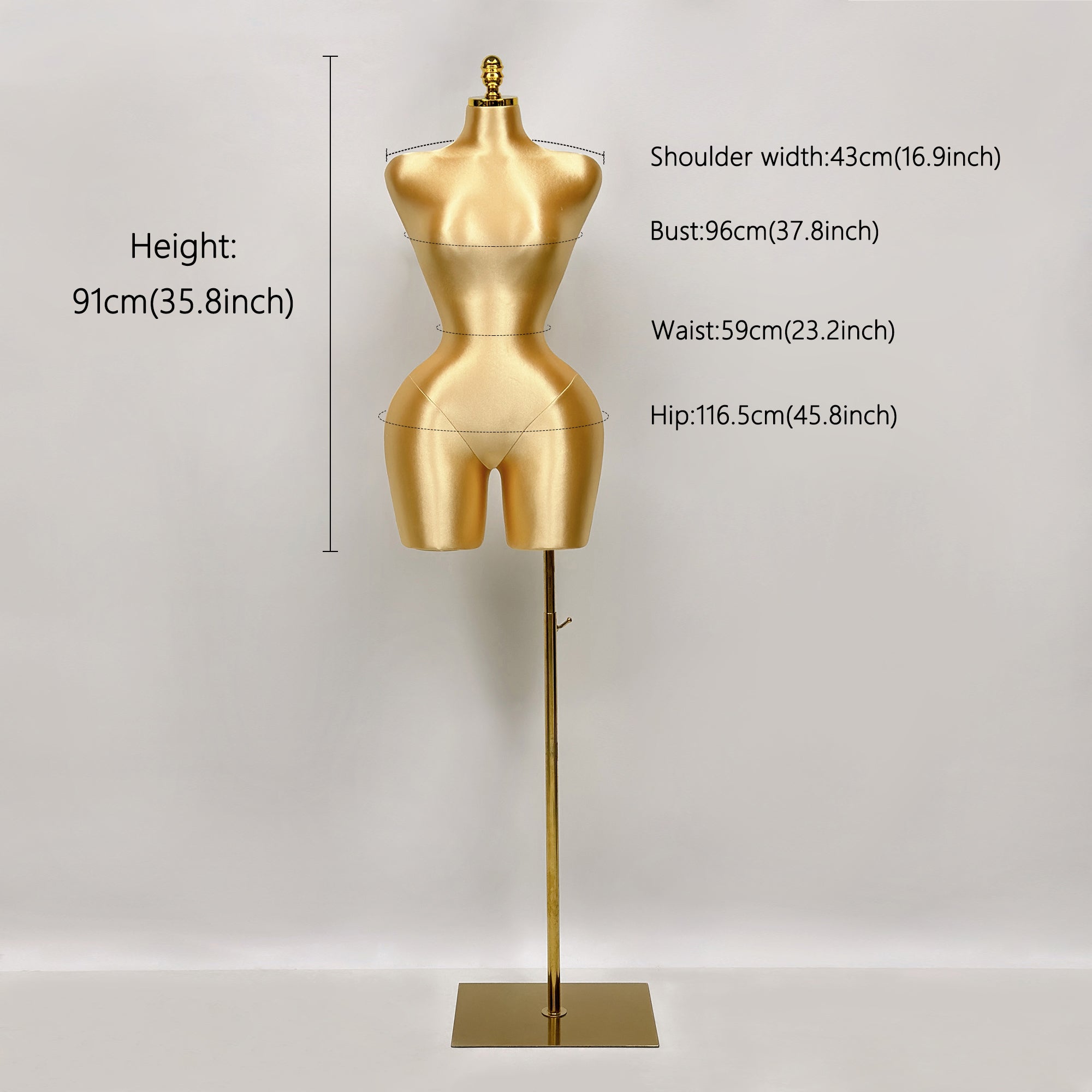 JELIMATE Female big butt mannequin Plus Size,Fully Pinnable Bbl Mannequin, Elegant S Shape Curvy Mannequin