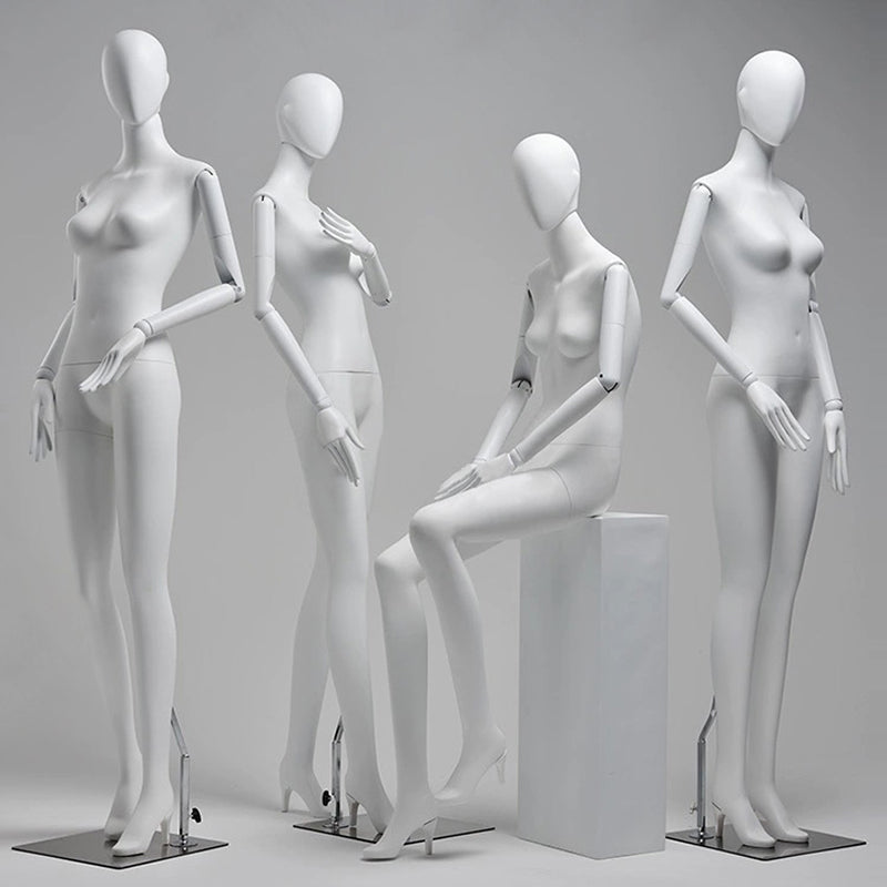 Jelimate Luxury White Full Body Mannequin Dress Form,Female Full Body Display Mannequin,Female Mannequin Torso With High Heel,Retail Clothing Store Female Display Mannequin,Clothing Display Model With White Arms JE0253