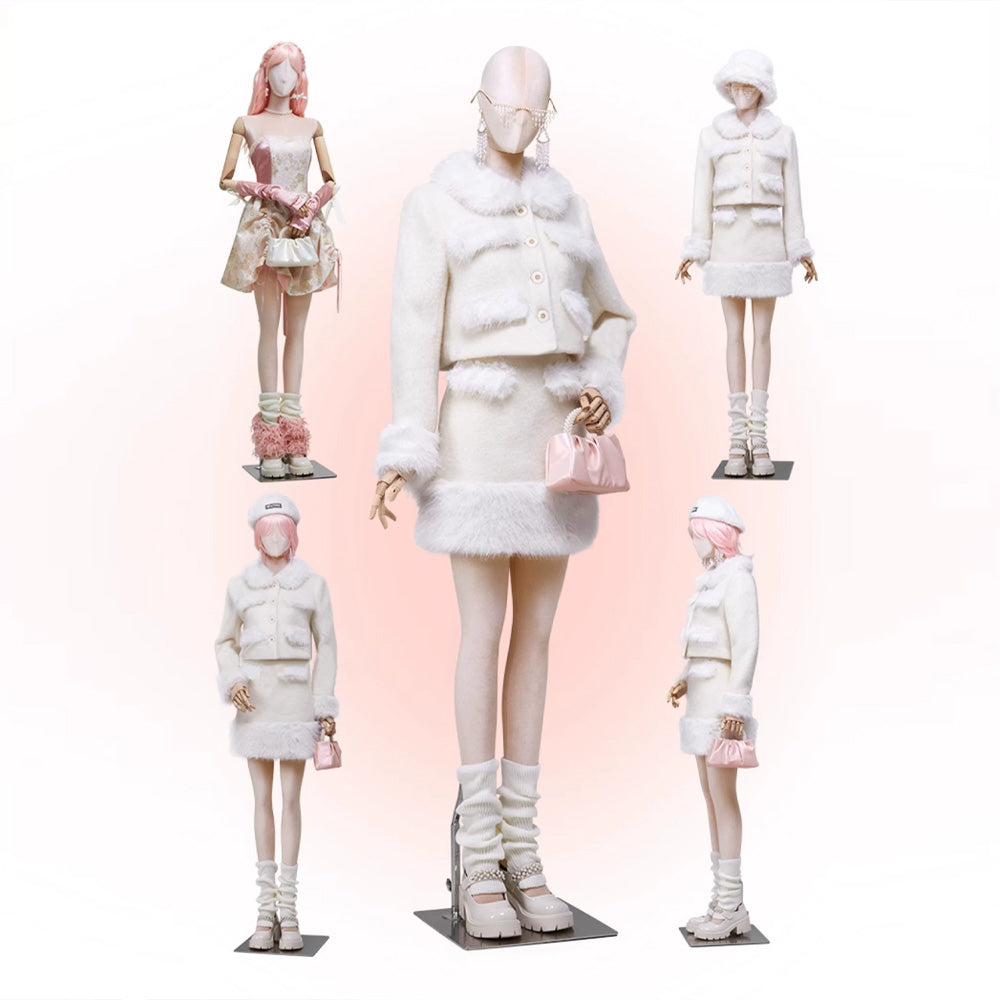Jelimate Luxury Female Full Body Half Body Velvet Mannequin,Female Mannequin Torso With Silver Arms,Clothing Store Female Display Mannequin Dress Form,Dress Coat Suit Shirt Clothes Display Mannequin