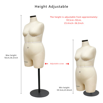 JELIMATE Studio | Plus Size Half Scale Dress Form (Size 24)