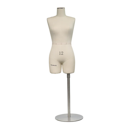 Half Scale Dress Form for Sewing - Professional Sewing Mannequin with Soft Arms (Size 12)
