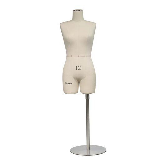 Half Scale Dress Form for Sewing - Professional Sewing Mannequin with Soft Arms (Size 12)