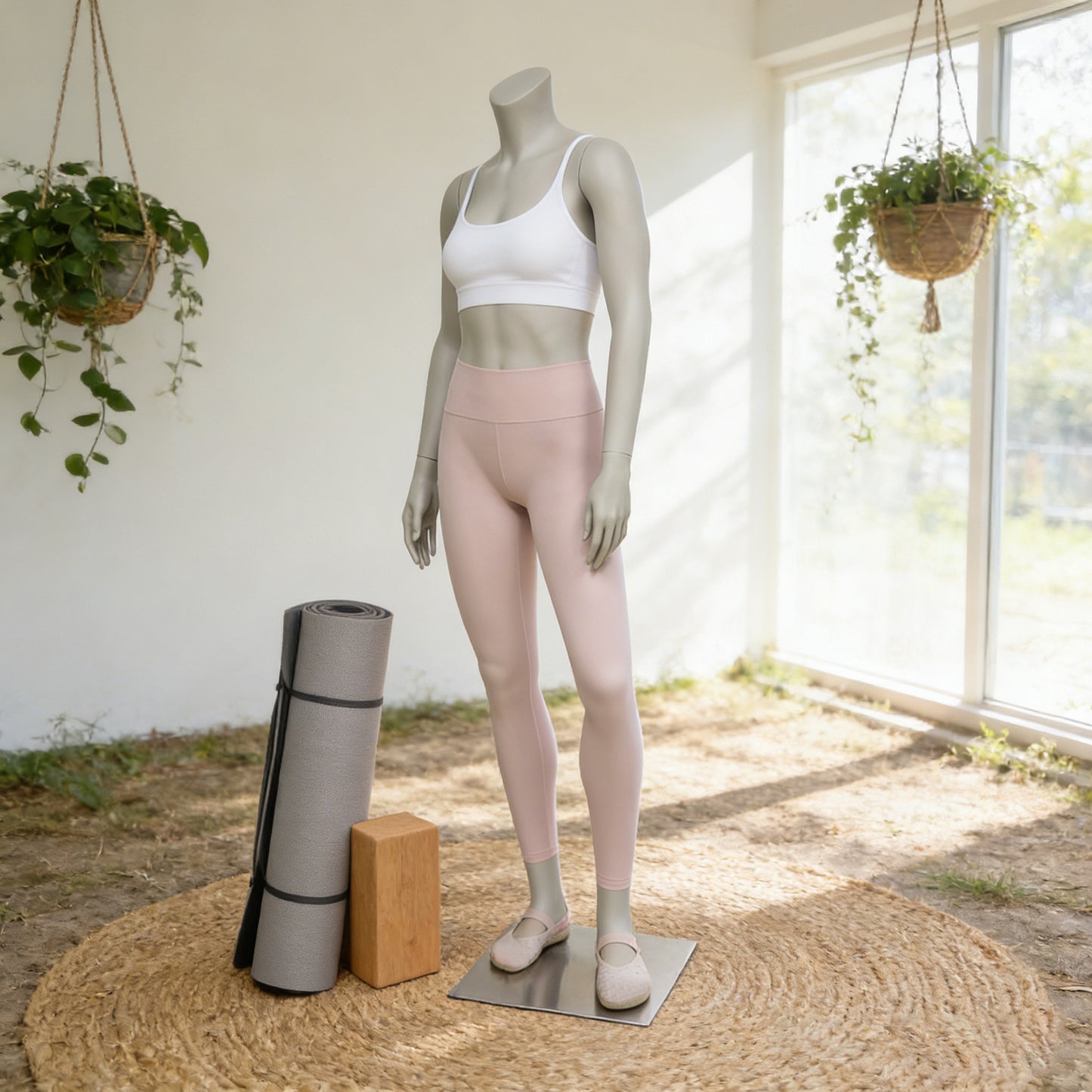 Jelimate Female Athletic Headless Mannequin - Fiberglass Display for Activewear