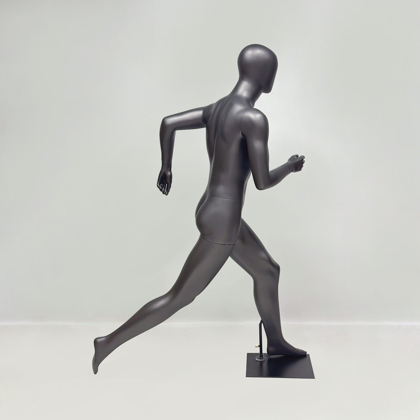 Running Mannequin Full Body Black Fiberglass Athletic Display Stand Male Female Gym Store