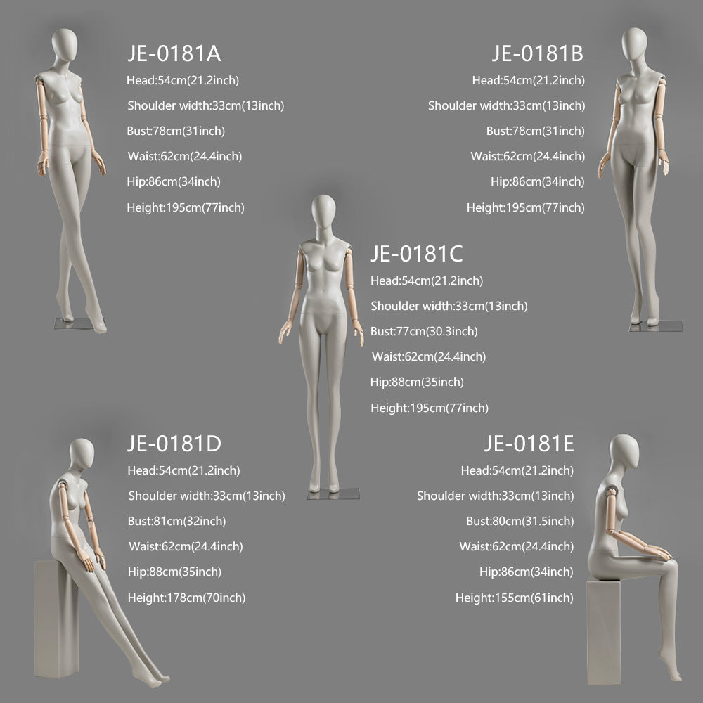 JELIMATE Premium Flexible Articulated Female Mannequin | High-End Window Display & Fashion Photography Poseable Dress Form (Standing & Sitting Models)
