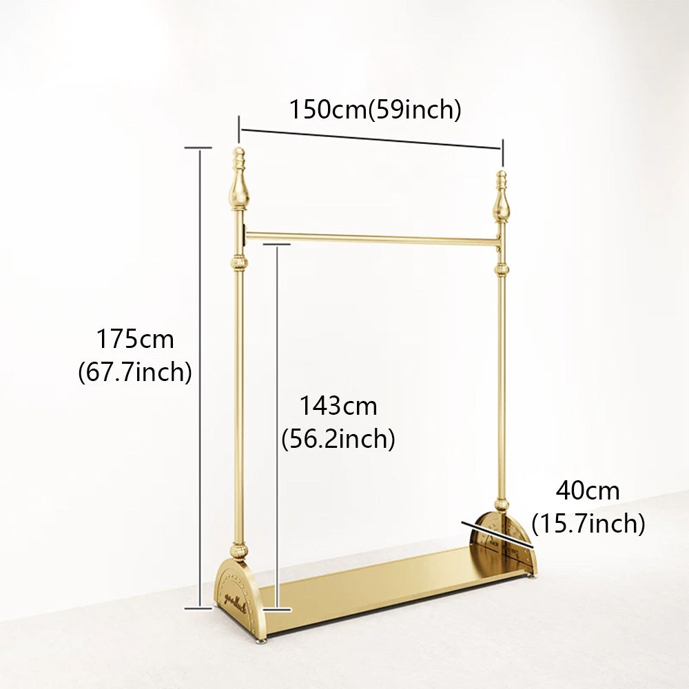 JELIMATE Gold Clothing Display Rack for Boutique – Single & Double Rod Stand