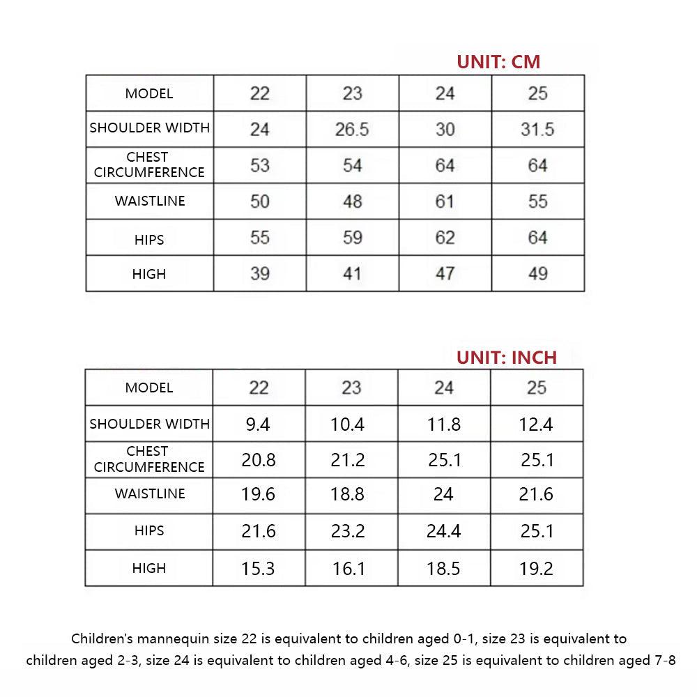 Children's Pinnable Dress Form | Adjustable Kids Tailor Mannequin (Global Standard Sizing)