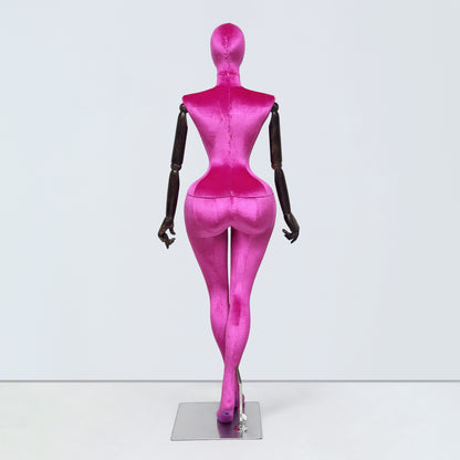 JELIMATE Plus Size Velvet Female Mannequin | Curvy Hourglass Full Body Display Form