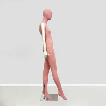 JELIMATE Pink Suede Female Mannequin - Bridal Boutique Wedding Dress Display