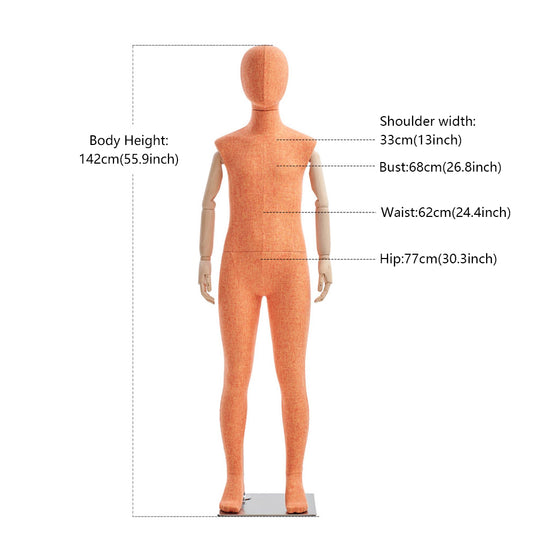 Jelimate Fashion Boutique Store Kid Full Body Mannequin Dress Form,Colorful Linen Dress Form Baby Mannequin,Luxury Window Display Mannequin Children Display Model