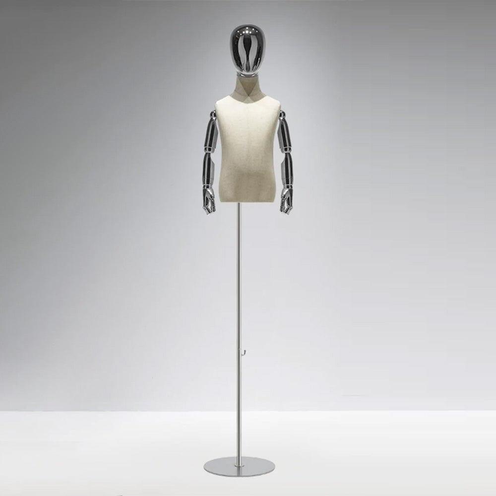 JELIMATE Kids Electroplated Mannequin | Gold Silver Dress Form for Kids Streetwear Display
