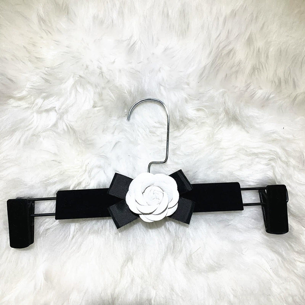 Jelimate Luxury Flocking Velvet Hanger,Black Velvet Clothing Hanger/Pant Hanger,Chrome Hook Non Slip Flocking Plastic Hanger,Customized Logo Wedding Dress Hangers Suit Hangers,Clothing Store Women Velvet Clothes Hanger Shirt Hangers