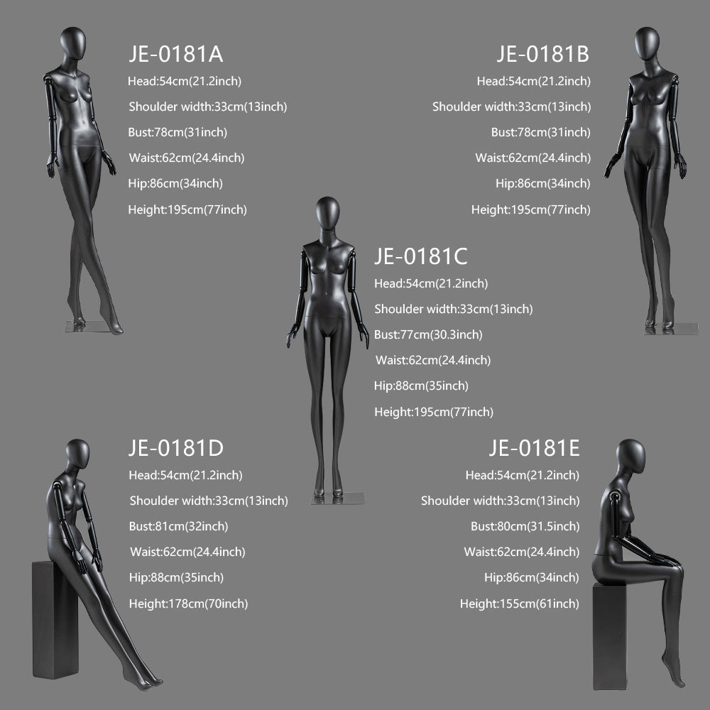 JELIMATE Premium Flexible Articulated Female Mannequin | High-End Window Display & Fashion Photography Poseable Dress Form (Standing & Sitting Models)
