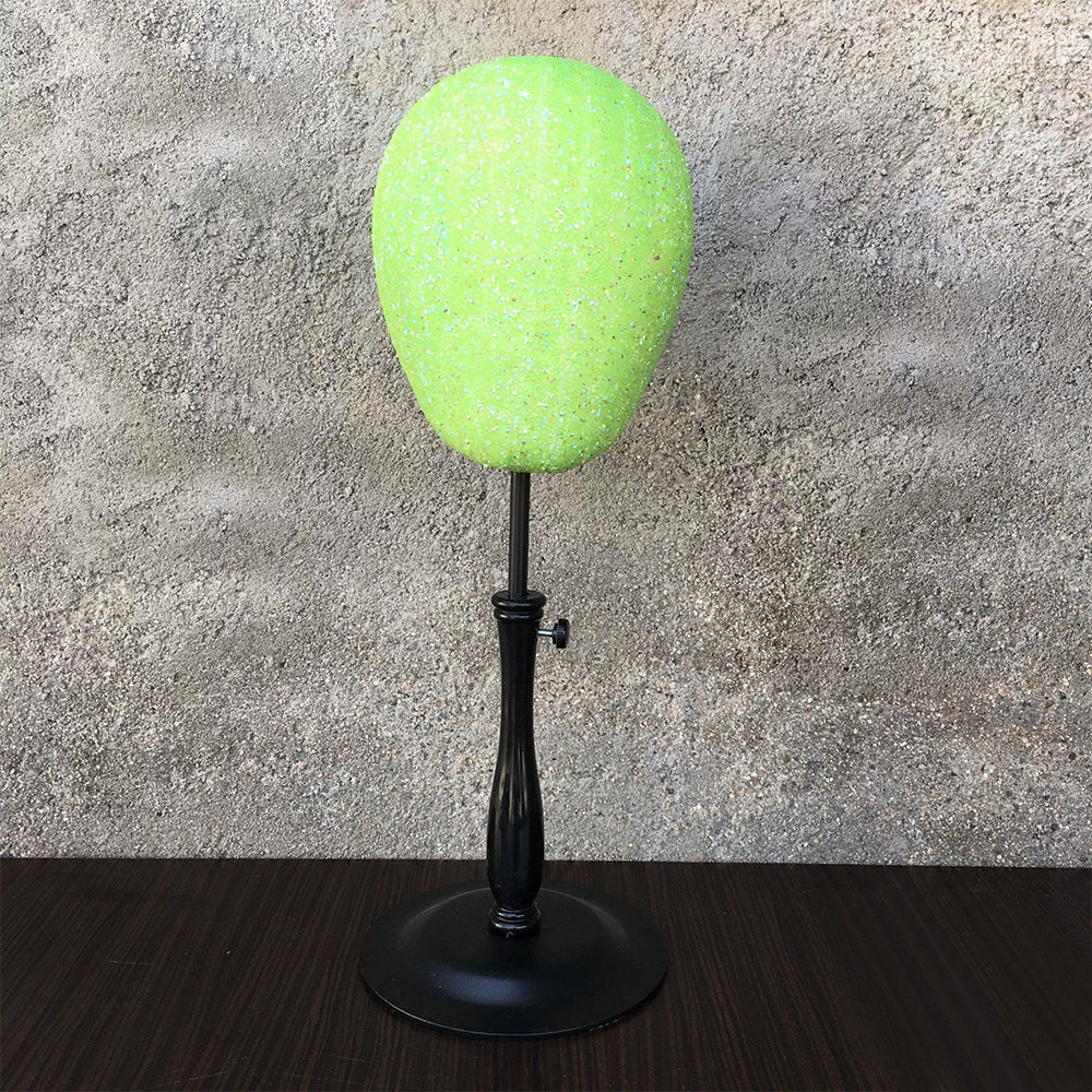 JELIMATE Glitter Diamond Wig Stand, Pinnable Sparkle Mannequin Head for Window Display