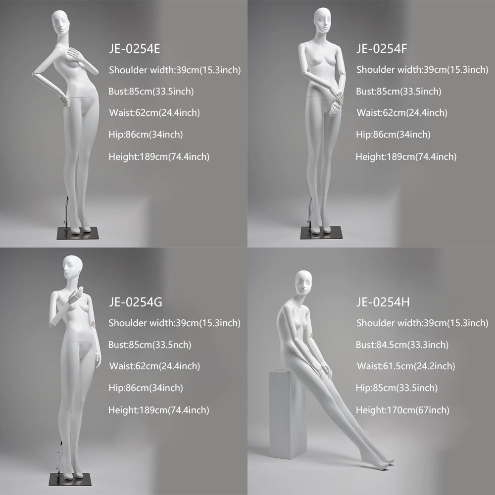 Luxury White Female Full Body abstract mannequins - Premium Fiberglass Display Model