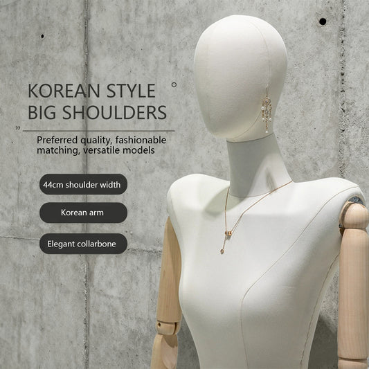 Korean-Style Shoulder-Padded Female Mannequin - Luxury Display for Clothing Boutiques & Retail Stores