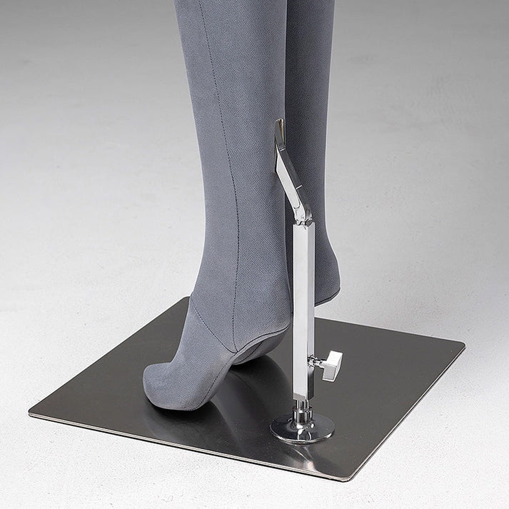 JELIMATE Luxury Grey Suede Female Full Body Mannequin | Adjustable Wooden Arms