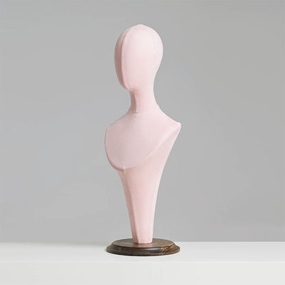 JELIMATE Fabric Mannequin Head Stand with Wood Base for Hat Wig Jewelry Display