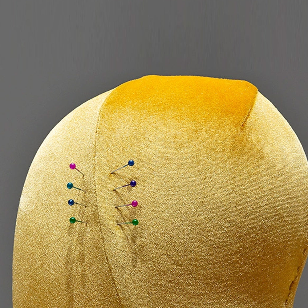 Flocked Mannequin Head Display Stand - Wig Hat Jewelry Holder with Pin-Insertable Surface