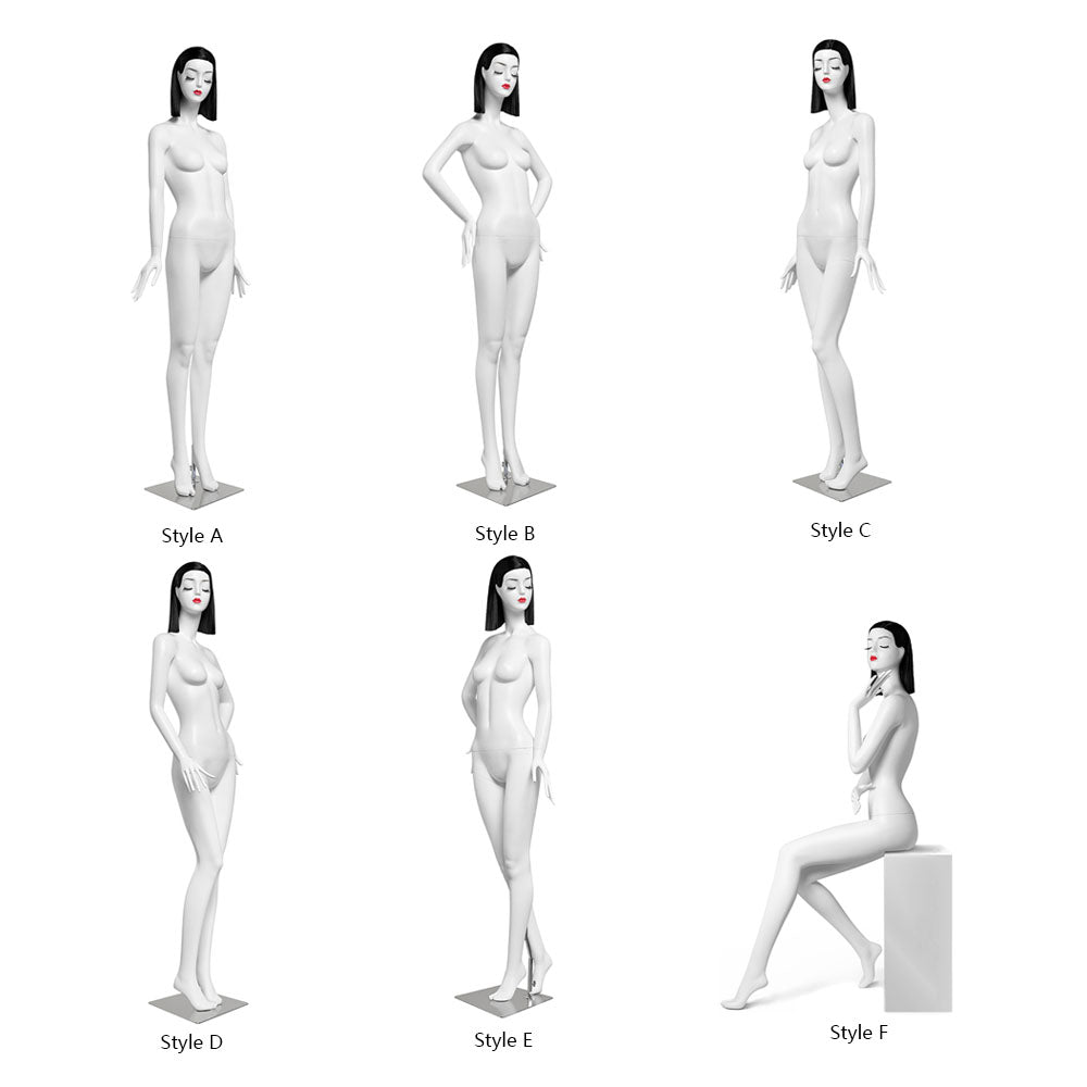 Jelimate Adult Female White Mannequin Full Body,Window Display Clothing Dress Form Torso Model,Wig Head Mannequin Female Body Display Dummy