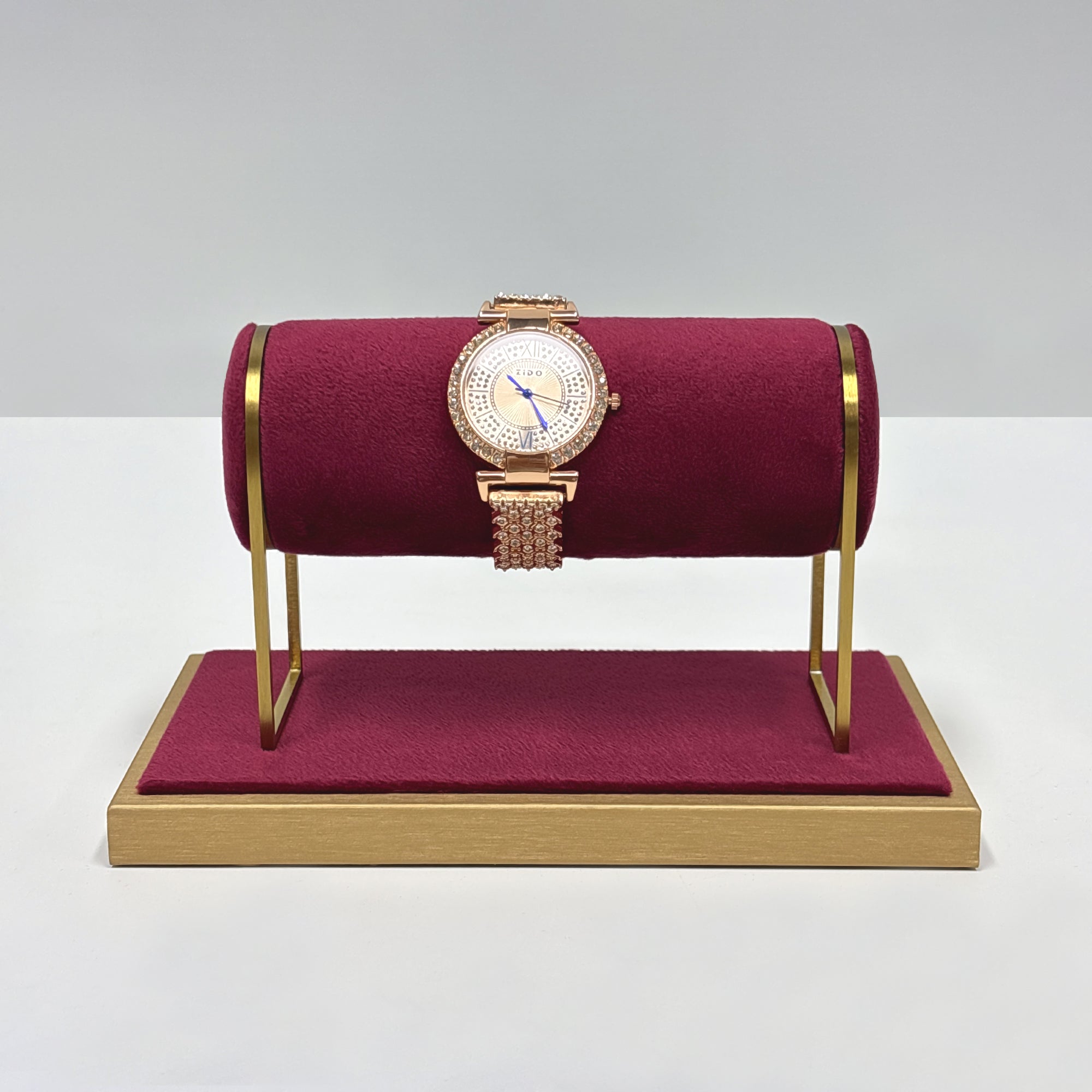 Jelimate Red Velvet Jewelry Display Stand – Watch, Bracelet & Ring Organizer for Home or Store Use