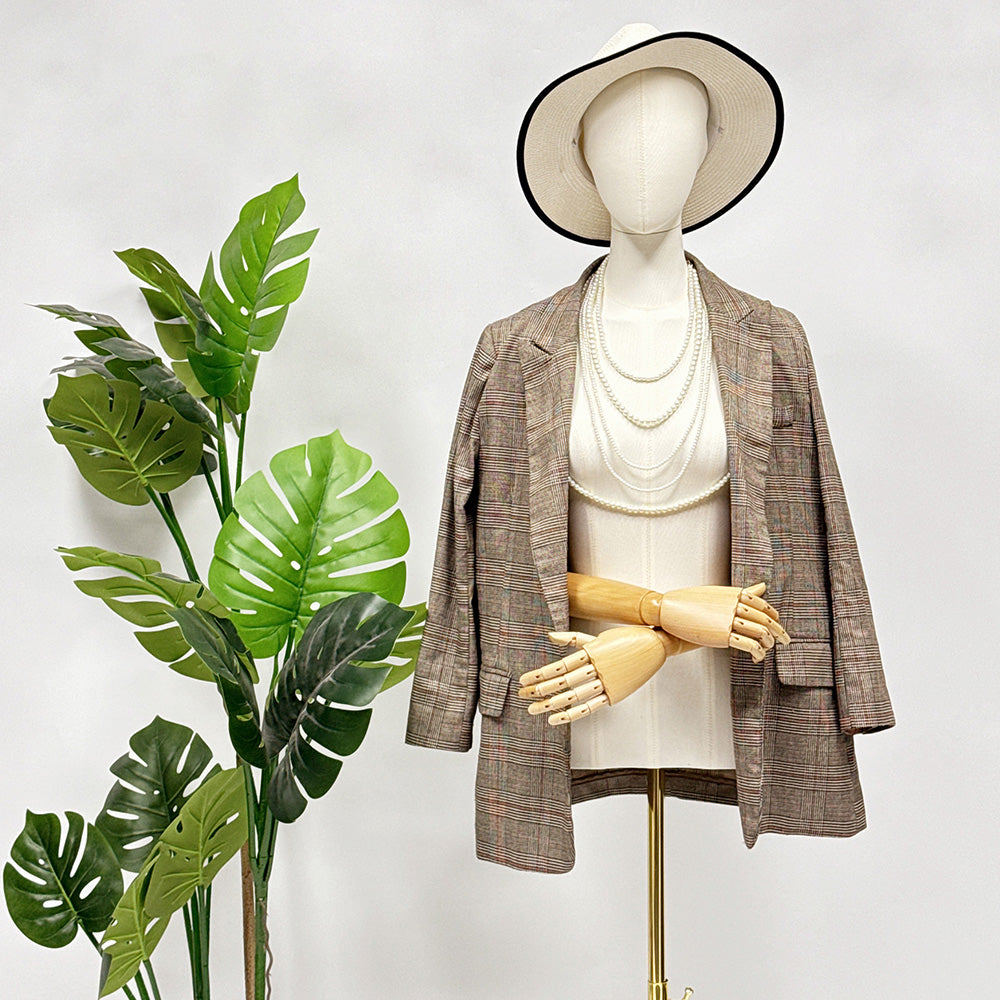 JELIMATE Male & Female Half Body Mannequin Torso with Movable Wooden Arms
