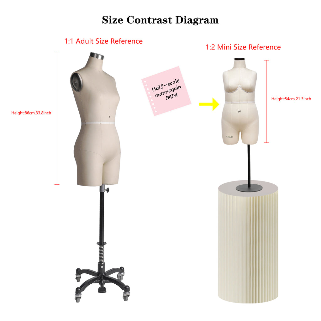 JELIMATE Studio | Plus Size Half Scale Dress Form (Size 24)