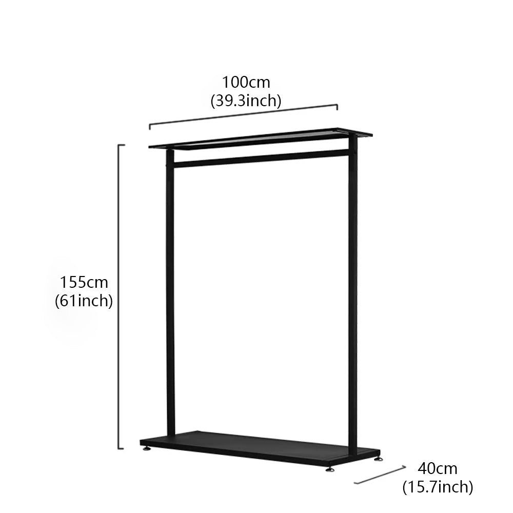 JELIMATE Black Floor-Standing Clothing Display Rack for Retail Store & Home Closet