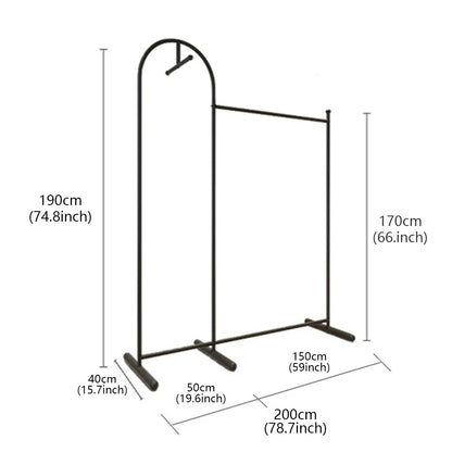 JELIMATE Arched Clothing Rack 66" Floor Standing Boutique Garment Display Stand