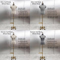 JELIMATE Luxury Half Body Mannequin Torso - Premium Dress Form with Integrated Pant & Shoe Rack and Solid Wooden Base