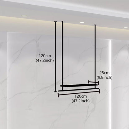 JELIMATE Ceiling Mounted Clothing Rack | Black Iron Hanging Garment Display for Boutique